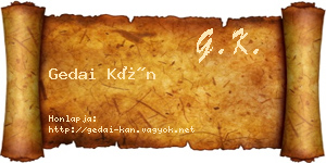 Gedai Kán névjegykártya